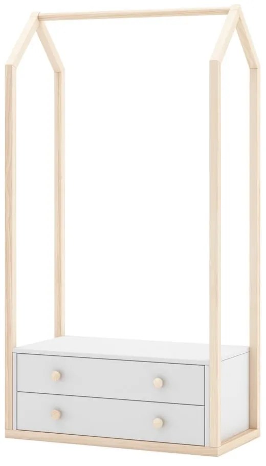 Armadio a giorno bianco per bambini 80x170 cm Esteban - Marckeric