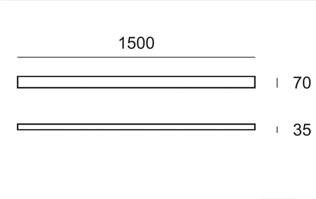 Applique cm.150 1 led grigio-WW