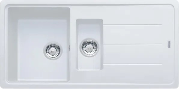 Lavello integrato 1.5 vasche in fragranite bianco FRANKE Boston L 50 x L 97 cm, reversibile