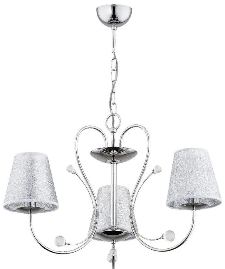 Lampadario a sospensione con catena UNITY 3xE27/15W/230V cromo lucido