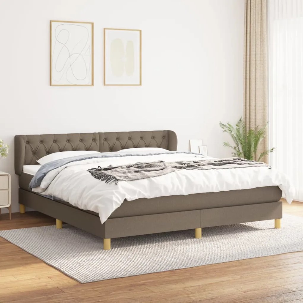 Giroletto A Molle Con Materasso Tortora 160x200 Cm İn Tessuto /