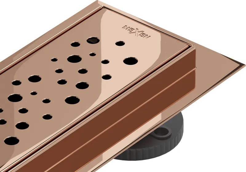 Mexen Flat 360° M12 scarico lineare rotante 80 cm, oro rosa - 1621080-40