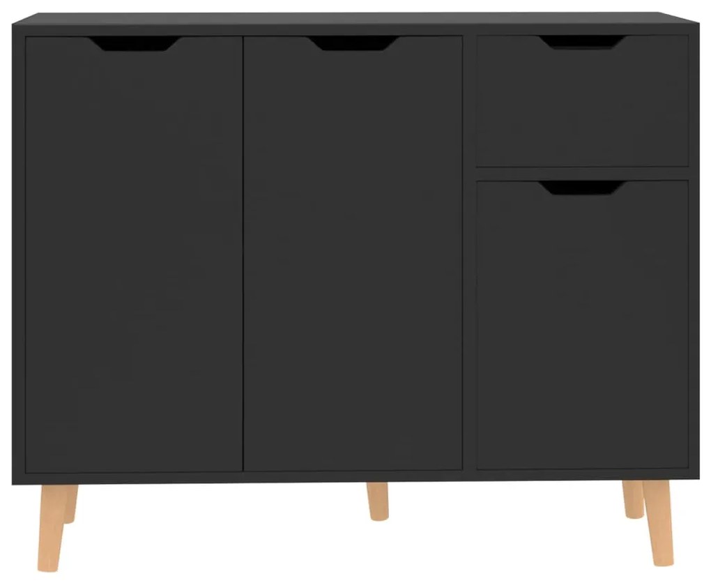 Credenza nero lucido 90x30x72 cm in truciolato