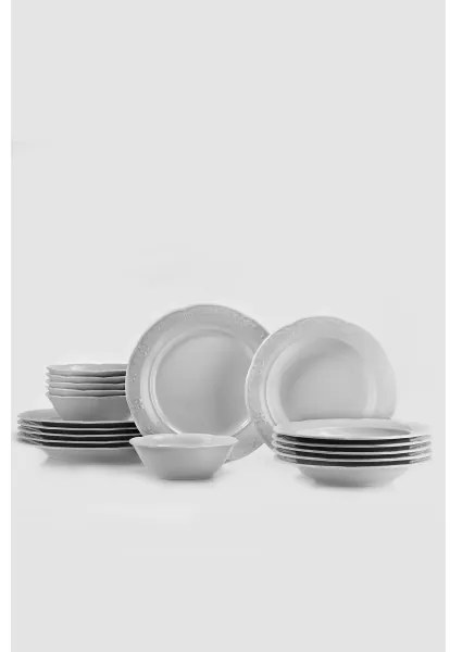 Set da tavola 18 pezzi, bianco in porcellana