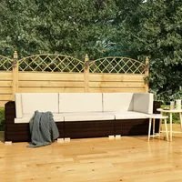 Set Divani da Giardino 3 pz con Cuscini in Polyrattan Marrone cod mxl 43228