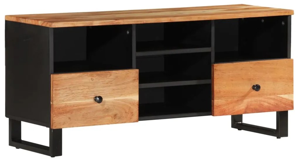 Mobile tv 100x33x46cm legno massello acacia e legno multistrato