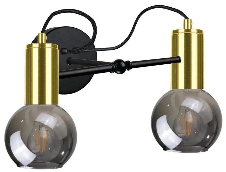 Applique LIVA 2xE27/60W/230V nero/oro
