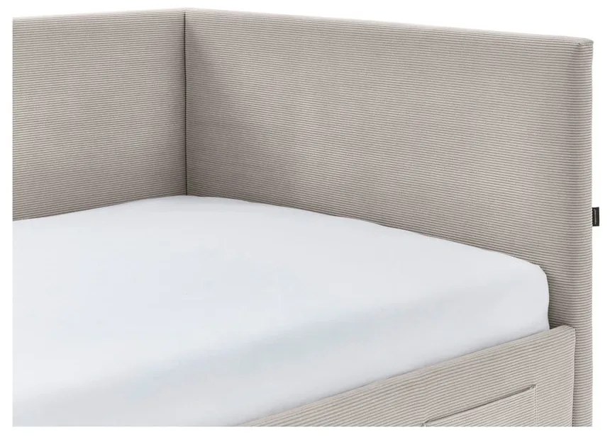 Letto da bambini con sponde beige imbottito con contenitore con rete inclusa 90x200 cm Cool – Meise Möbel