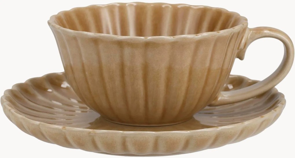 Set di 6 tazze con piattino Lotus