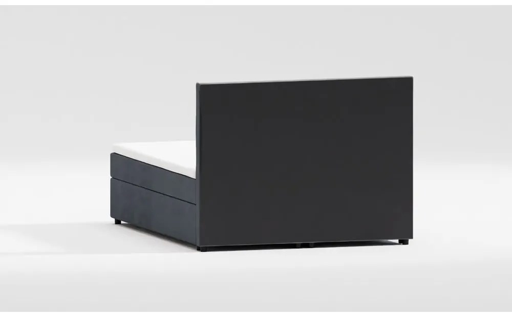 Letto boxspring grigio con spazio contenitivo 140x200 cm - Ropez