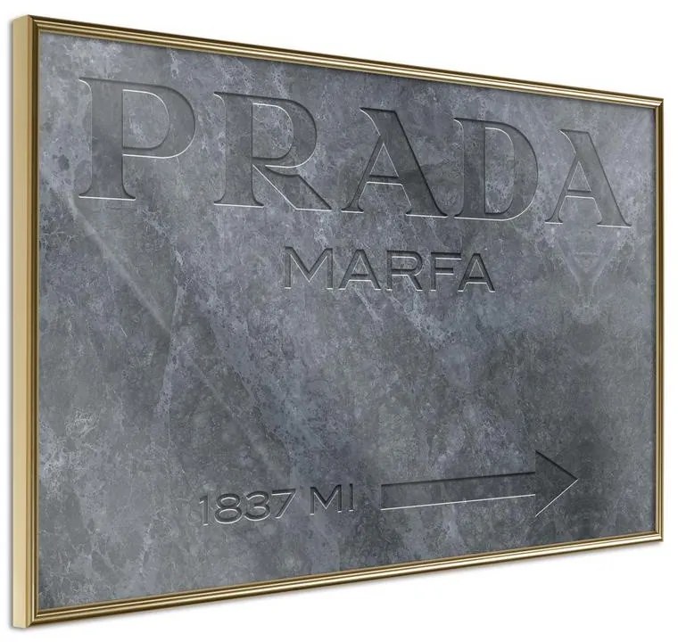 Poster  Prada (Grey)  Cornice Quadri Cornice d'oro, Larghezza x Altezza Home decor 30x20