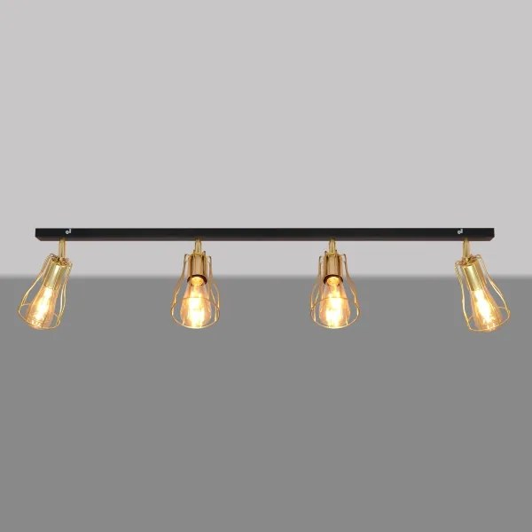 Faretto TUBE 4xE27/15W/230V oro/nero