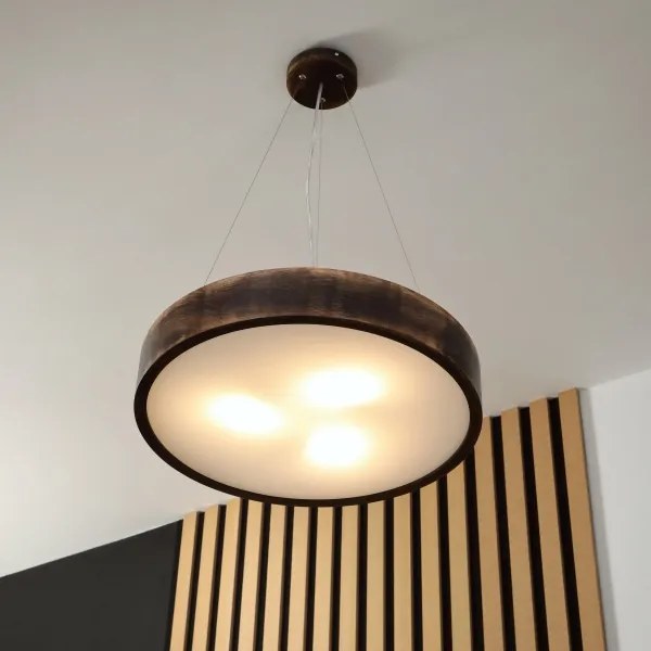 Brilagi - Lampadario LED su cavo CARVALHO SMOKEY 3xE27/60W/230V rovere Ø 47,5 cm