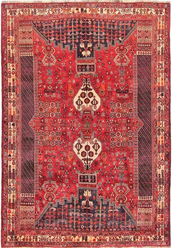 Gashghai Tappeto 170x250 Rosso (Iran) Annodato A Mano