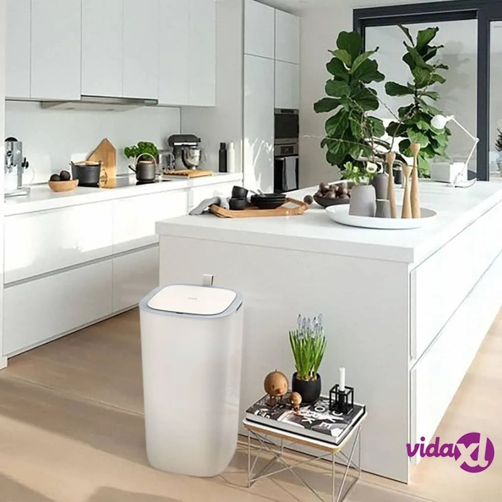 EKO Pattumiera con Sensore Smart Morandi 30 L Bianca