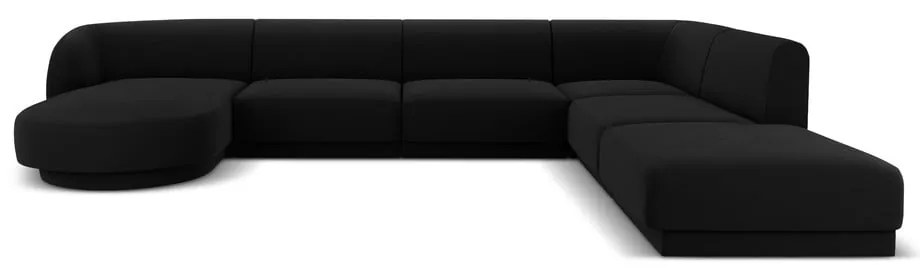 Divano angolare in velluto nero (angolo destro) Miley - Micadoni Home