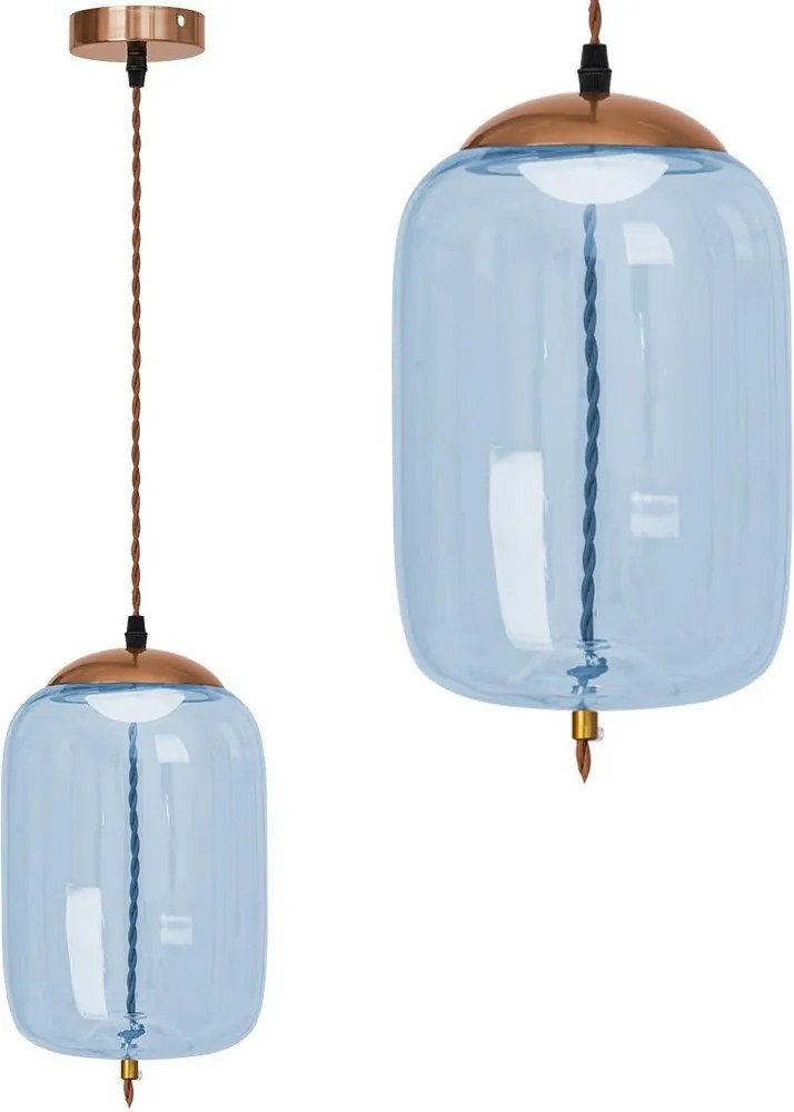 Lampada LED Da Soffitto Pensile Di Vetro Blu APP443-CP