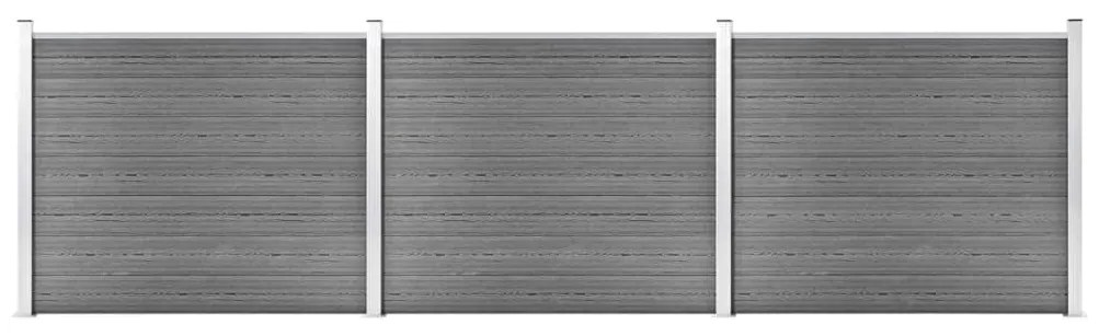 Set Pannello Di Recinzione İn Wpc 526x146 Cm Grigio /