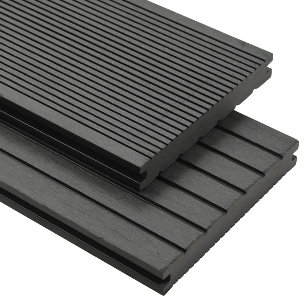 Pavimento Per Esterni İn Wpc Pieno Accessori 16 M² 2,2 M Grigio /