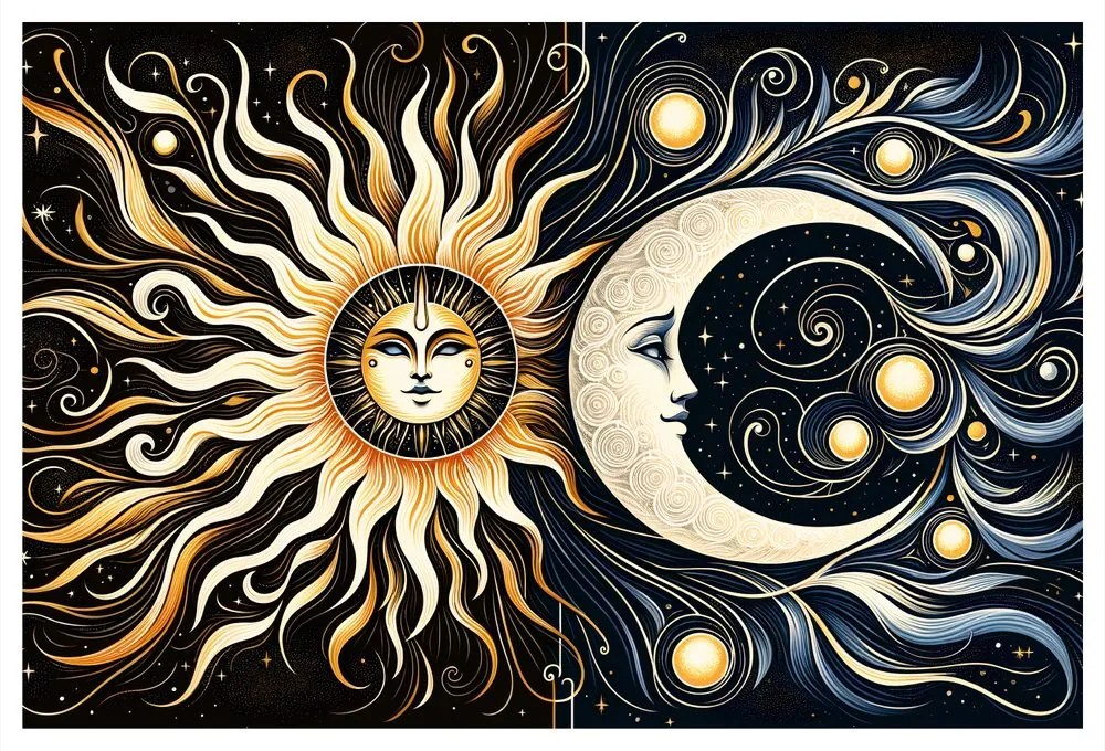 Quadro su tela – Sole e luna