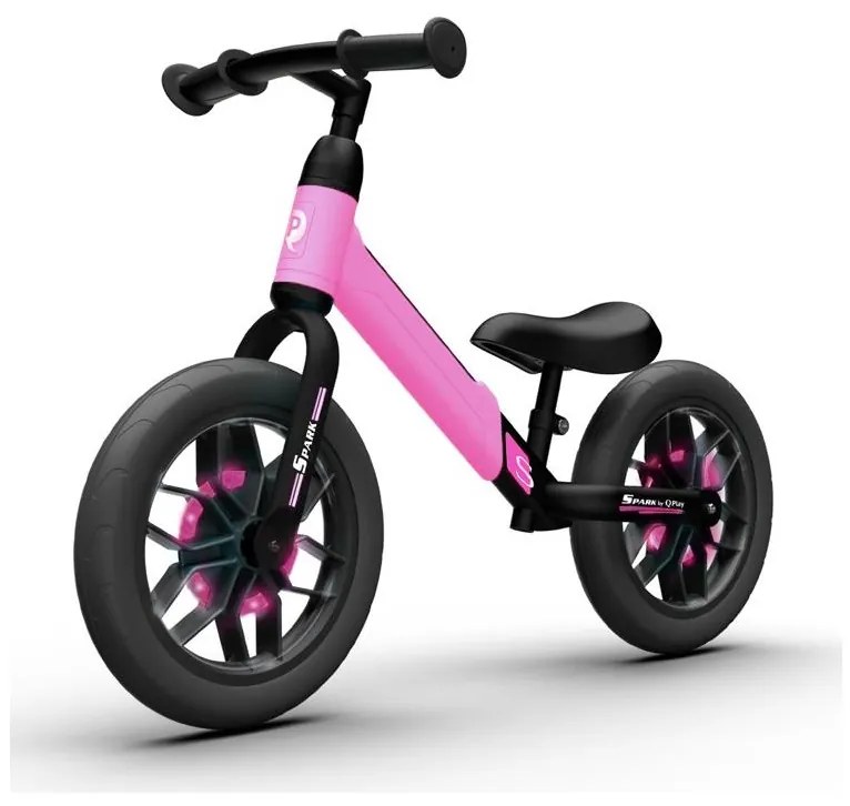 QPlay - Bici a spinta con LED lampade su ruote SPARK rosa
