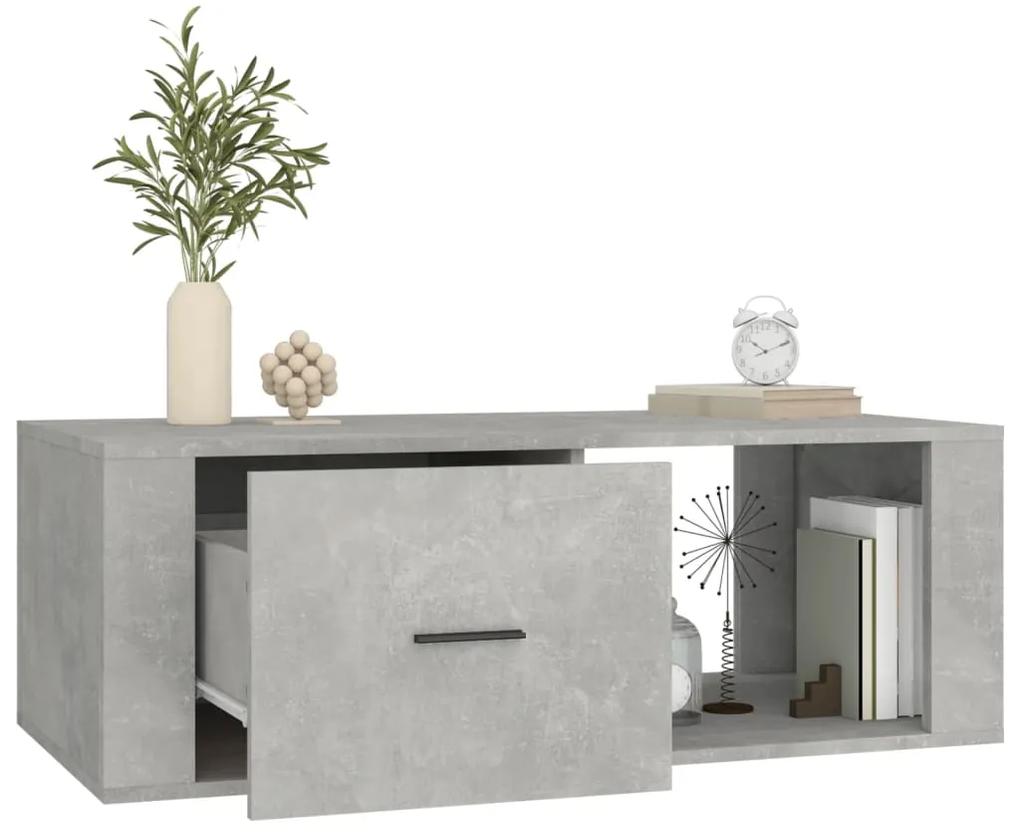 Tavolino salotto grigio cemento 100x50,5x35cm legno multistrato
