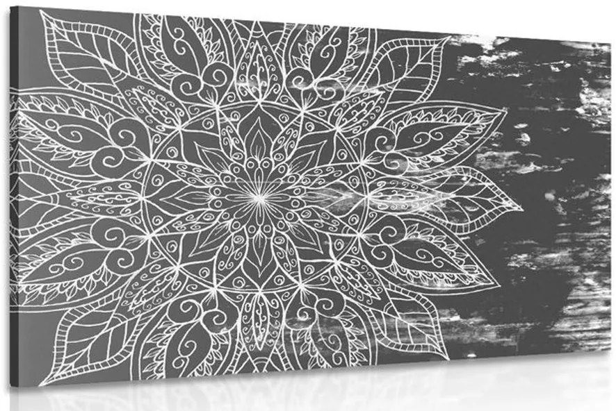 Stampa su tela – Texture Mandala in bianco e nero
