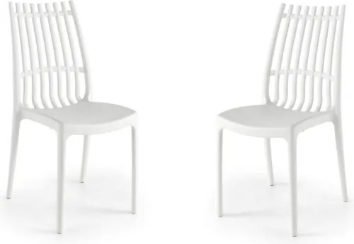 Sedia bianca impilabile - interni ed esterni LILA 2 sedie