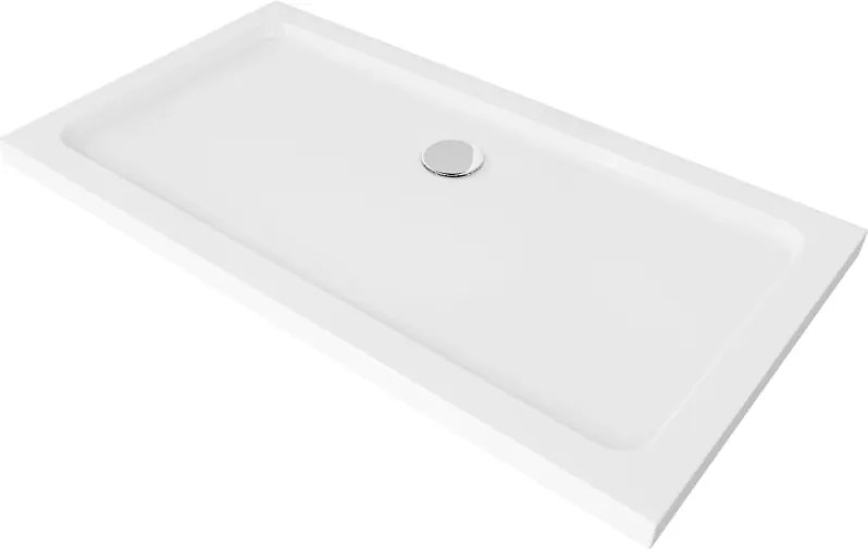 Mexen Flat piatto doccia rettangolare slim 120 x 70 cm, bianco, sifone cromato - 40107012
