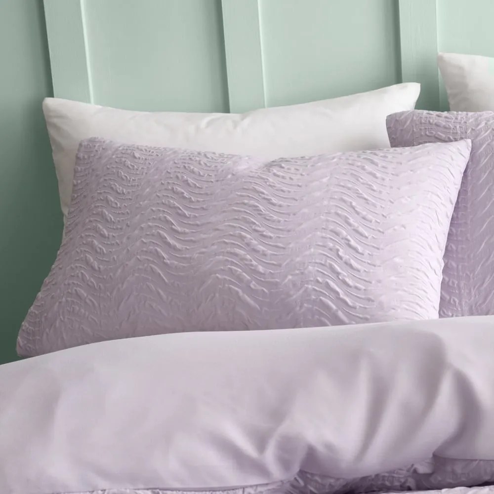 Set copripiumino e federa lavanda in crêpe per letto matrimoniale e per letto esteso 230x220 cm Heatset Wave – Catherine Lansfield