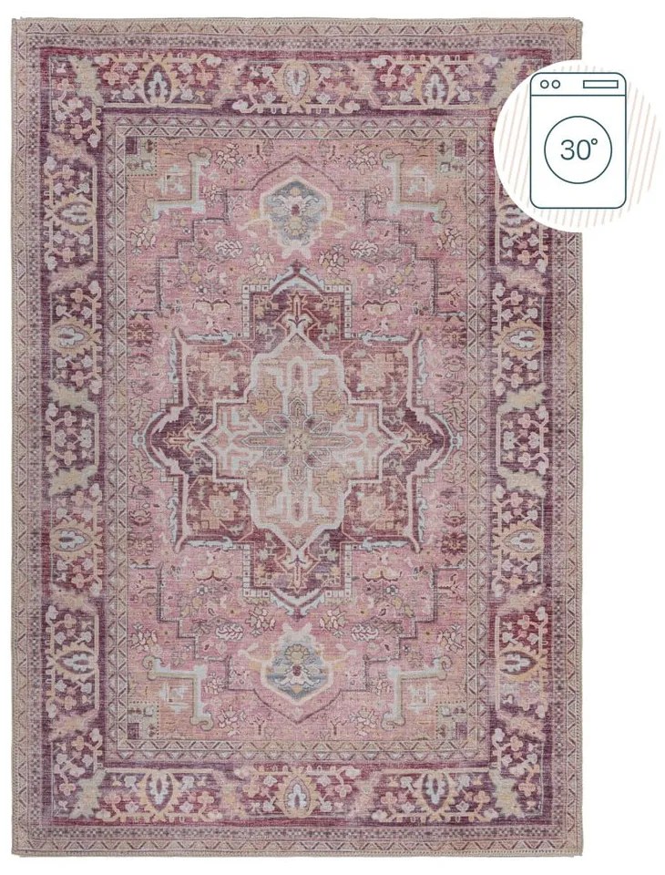 Tappeto lavabile rosso chiaro con fibre riciclate 120x170 cm Windsor - Flair Rugs