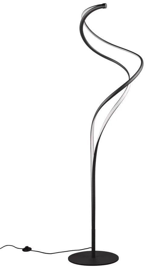 Lampada da terra a LED nera con paralume in metallo (altezza 160 cm) Nala - Trio Select