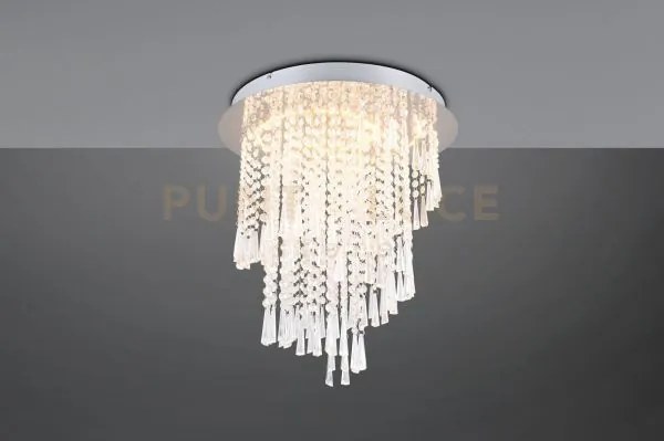 Pomp plafoniera grande led 30w 4000lm, 2700 - 6500k metallo cromato...