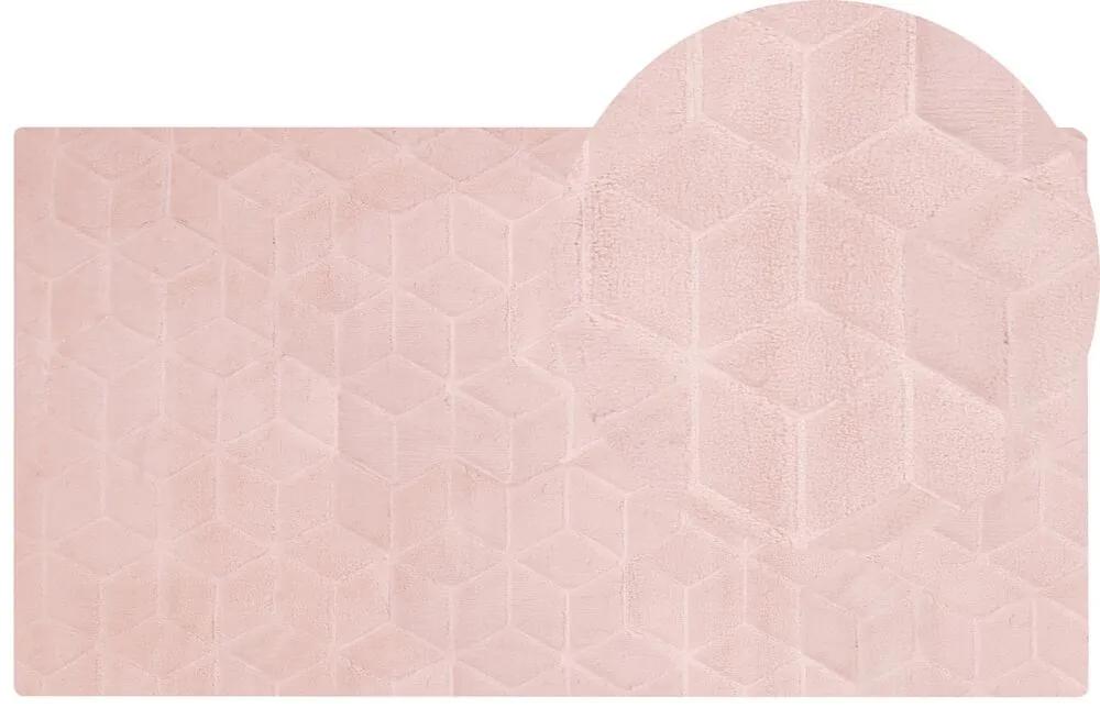 Tappeto pelle sintetica rosa 80 x 150 cm THATTA Beliani
