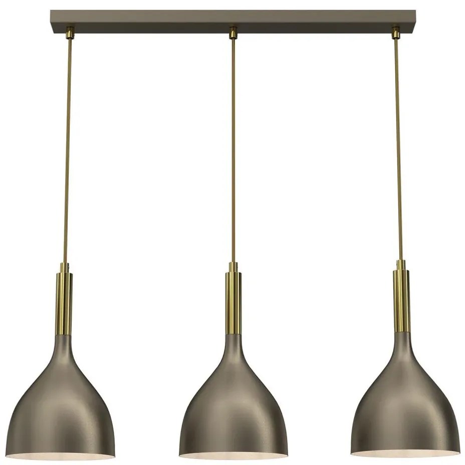 Lampadario a sospensione con filo NOAK 3xE27/15W/230V ottone/oro