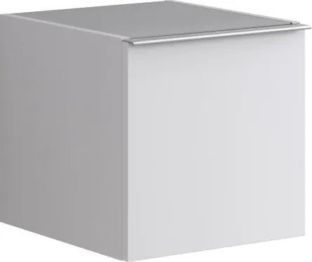 Base laterale Pixel con anta Plain laccato opaco bianco e maniglia alluminio brillante L.40 H.40 P.45,5 cm.