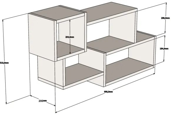 Mensola AFRO 51x90,6 cm bianco/nero