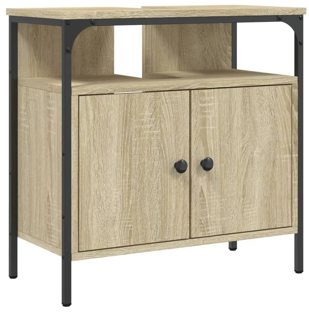 Mobile lavabo bagno rovere sonoma 60x30x60 cm legno multistrato