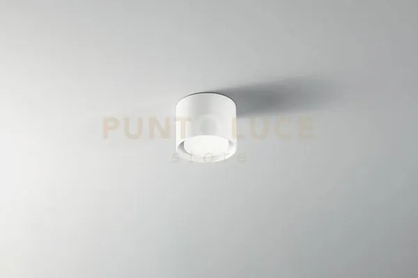 Plafoniera in alluminio verniciato bianco geo 1 luce attacco gx53