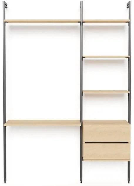 Kit cabina armadio PROJECT KIT SMART W. 152,5X50CM INDUS in alluminio 152.5 x 220 x 50 cm marrone/antracite