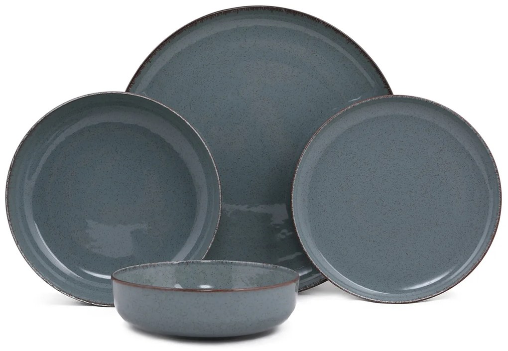 Set 24 pezzi tavola in porcellana blu