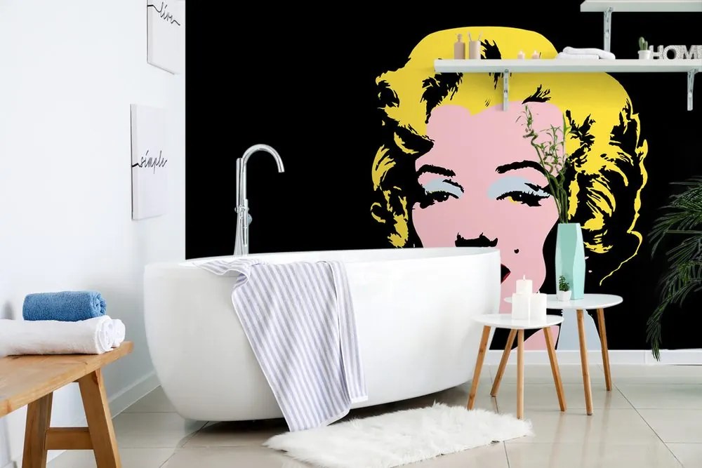 Carta da parati – Pop art Marilyn Monroe su sfondo nero