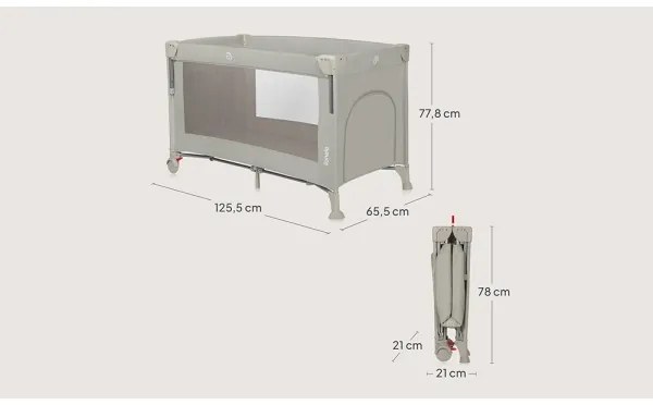 Lionelo - Lettino da viaggio 3 in 1 ELLEN Beige sabbia