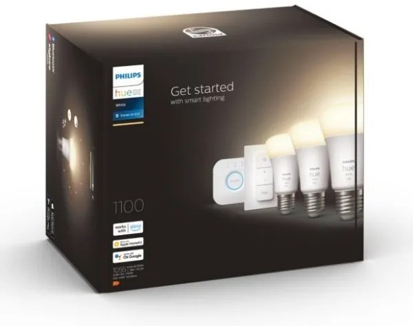 Set base Philips Hue WHITE 3xE27/9,5W 2700K + dispositivo di interconnessione