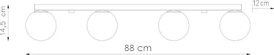 Plafoniera bianca con paralume in vetro ø 12 cm Umerta – Sollux