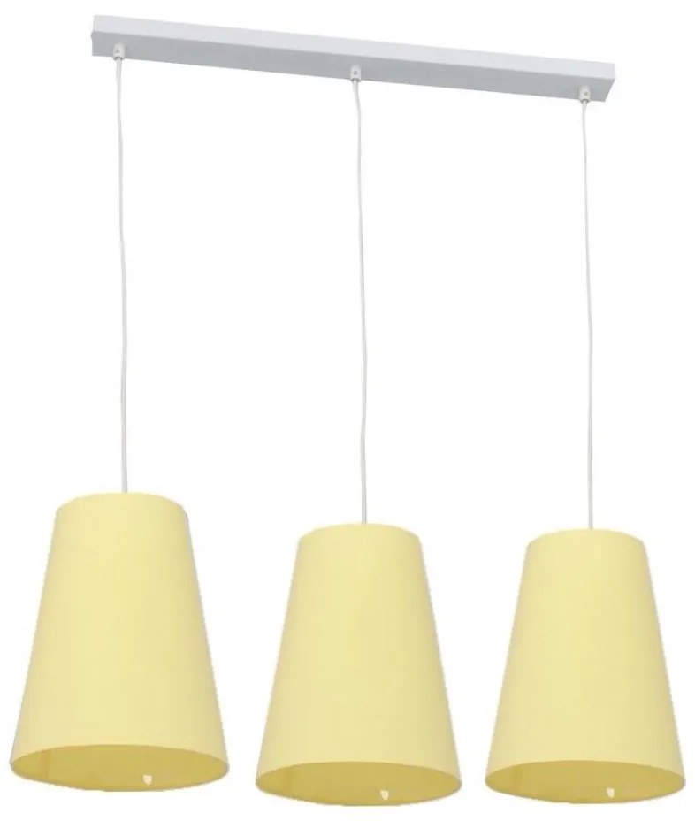 Lampadario a sospensione con filo PINIO 3xE27/60W/230V giallo