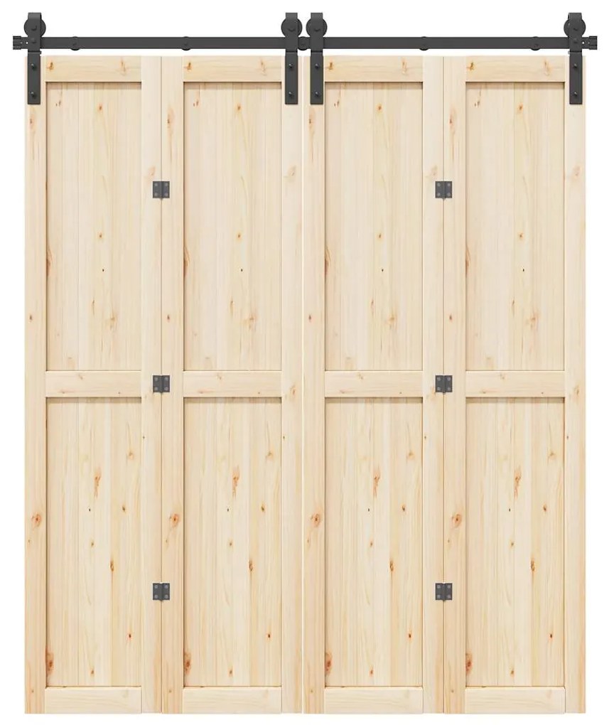 Kit Di Binari Per Porte Scorrevoli 183 Cm Acciaio Nero /
