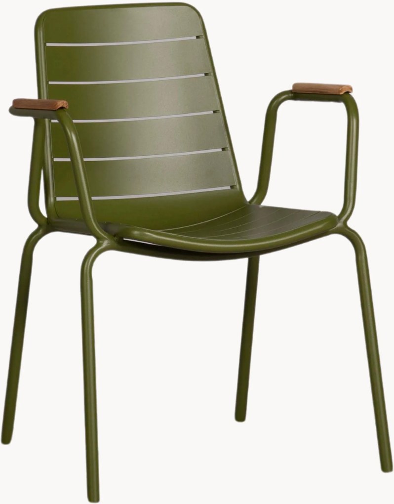 Sedia da giardino con braccioli in legno di teak Parc