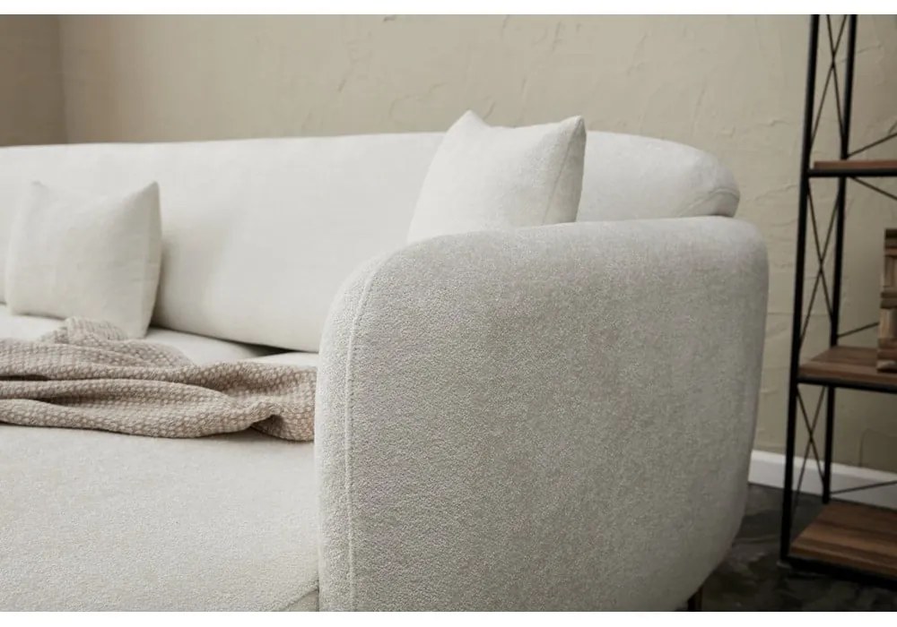 Divano angolare bianco (con penisola a destra/con chaise lounge) Simena – Balcab Home