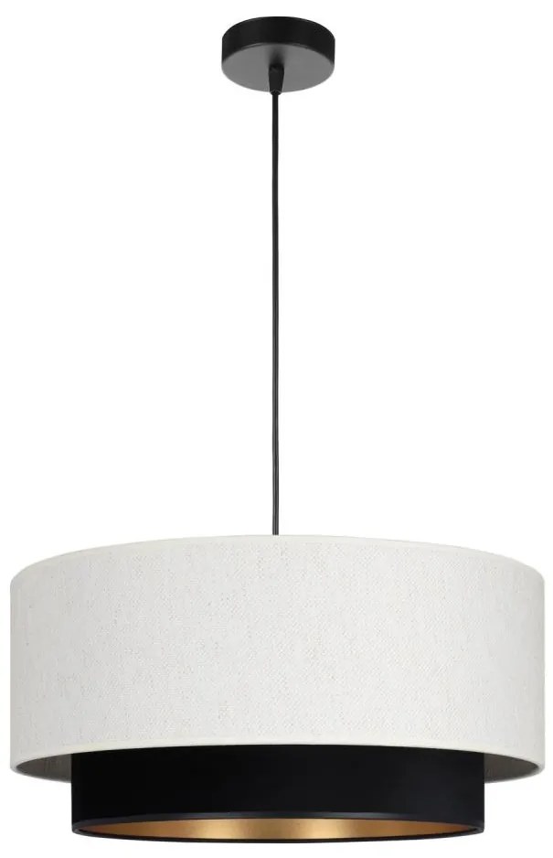 Lampadario a cavo NATIA 1xE27/60W/230V bianco/nero